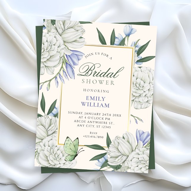 Flower elegant bridal shower invitation (Creator Uploaded)