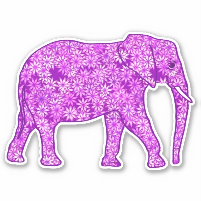 Flower Elephant, Amethyst Purple and Orchid  (Front)