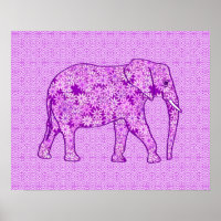 Flower elephant - amethyst purple