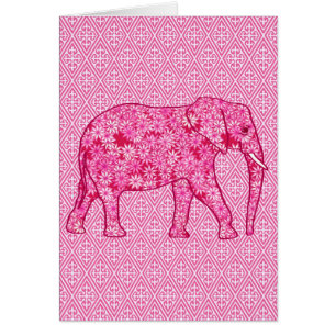 Flower elephant - fuchsia pink