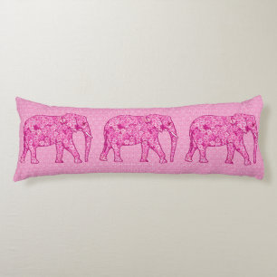 Flower elephant - fuchsia pink body cushion