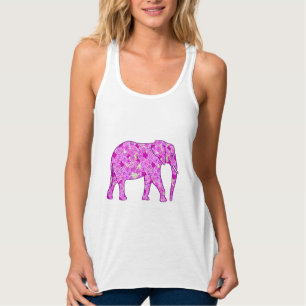 Flower elephant - orchid and magenta singlet