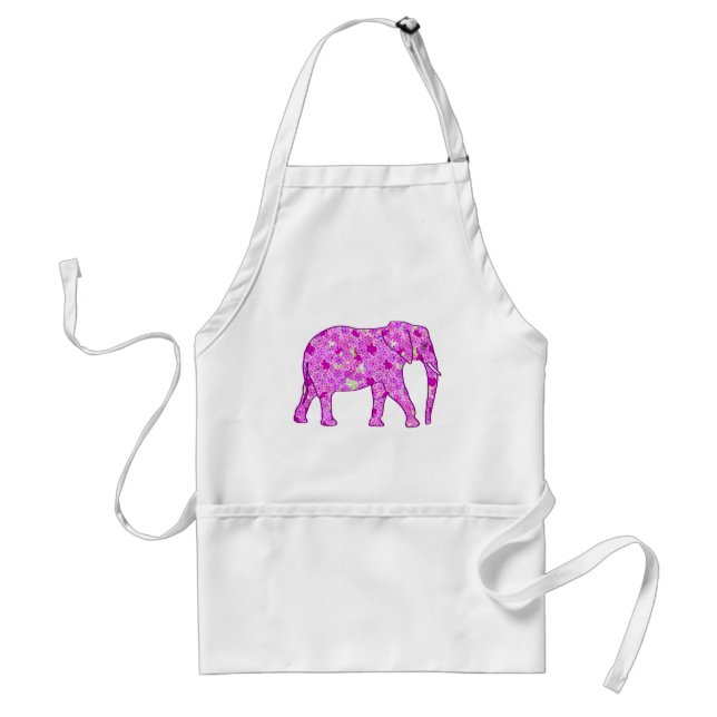 Flower elephant - orchid and magenta standard apron (Front)