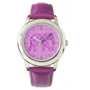 Flower elephant - orchid and magenta watch
