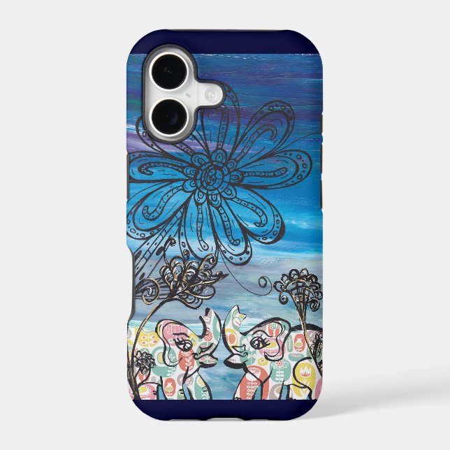 Flower Elephants iPhone Case (Back)