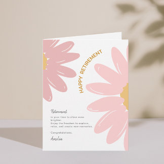 Flower Employee Staff Happy Retirement Card