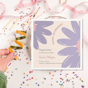 Flower Employee Staff Happy Retirement Party Napkin