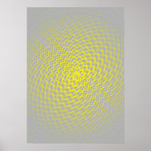 Flower Energy Pattern yellow gray Poster