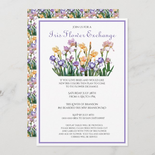 Flower Exchange Iris Bulbs  Invitation (Front/Back)