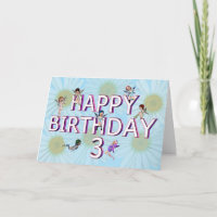 Flower fairies 3rd birthday card