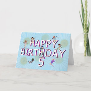 Flower fairies 5th birthday card