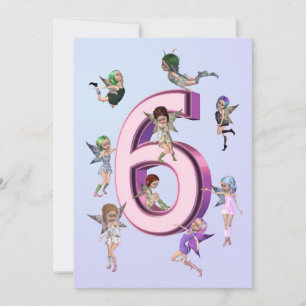 Flower fairies 6th Birthday Party invitation