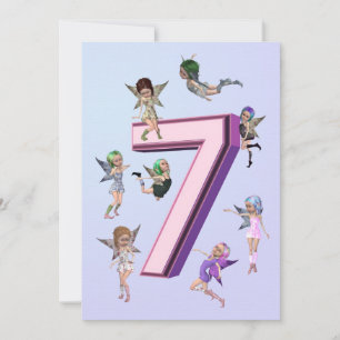 Flower fairies 7th Birthday Party invitation
