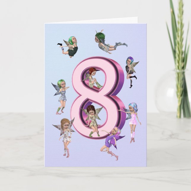 Flower fairies 8th birthday card (Front)