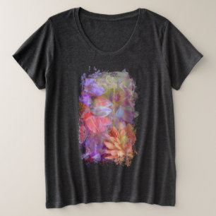 Flower Fairy Double Exposure Fantasy Art Plus Size T-Shirt