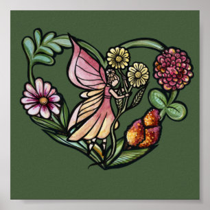 Flower Fairy Garden Fairies                        Poster