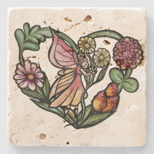 Flower Fairy Garden Fairies                        Stone Coaster