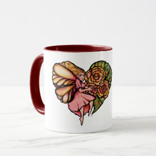 Flower Fairy Garden Heart Flowers Fairies Mug