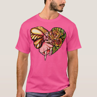 Flower Fairy Garden Heart T-Shirt