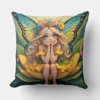 Flower Fairy Girl Sitting On Bloom For Magic Days