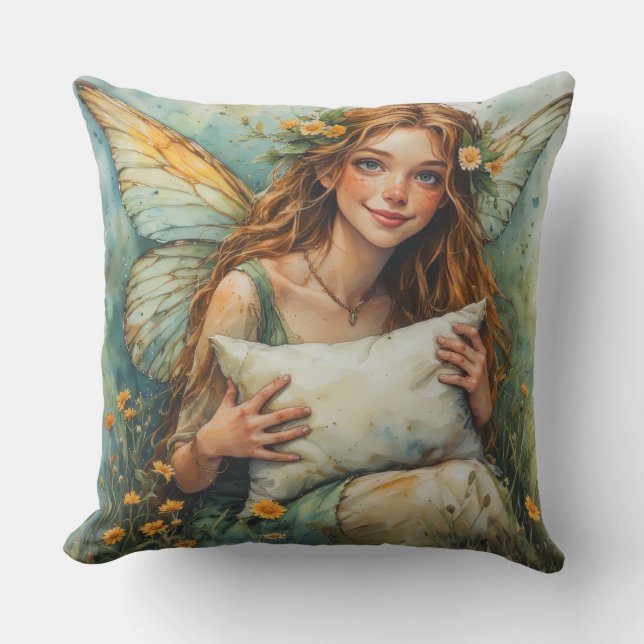 Flower Fairy Holding Pillow (Front)