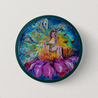 FLOWER FAIRY IN THE NIGHT Fantasy 6 Cm Round Badge