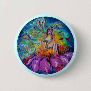 FLOWER FAIRY IN THE NIGHT Fantasy 6 Cm Round Badge