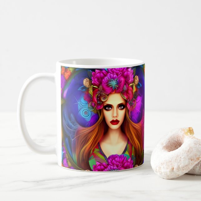 Flower Fairy Queen Coffee Mug (With Donut)