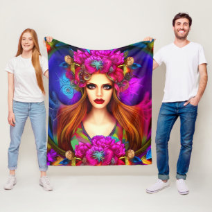 Flower Fairy Queen Fleece Blanket