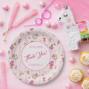 Flower Fairy Thank You Name Date Paper Plate