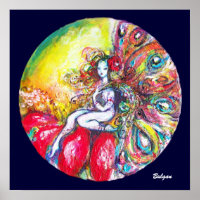 FLOWER FAIRY TITANIA SITTING ON RED FLOWER Fantasy