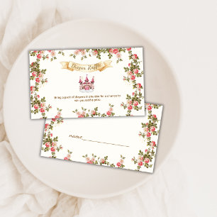 Flower Fairytale Castle Diaper Raffle Baby Shower Enclosure Card