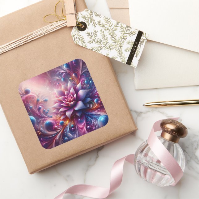 Flower fantasy square sticker (Gifting)