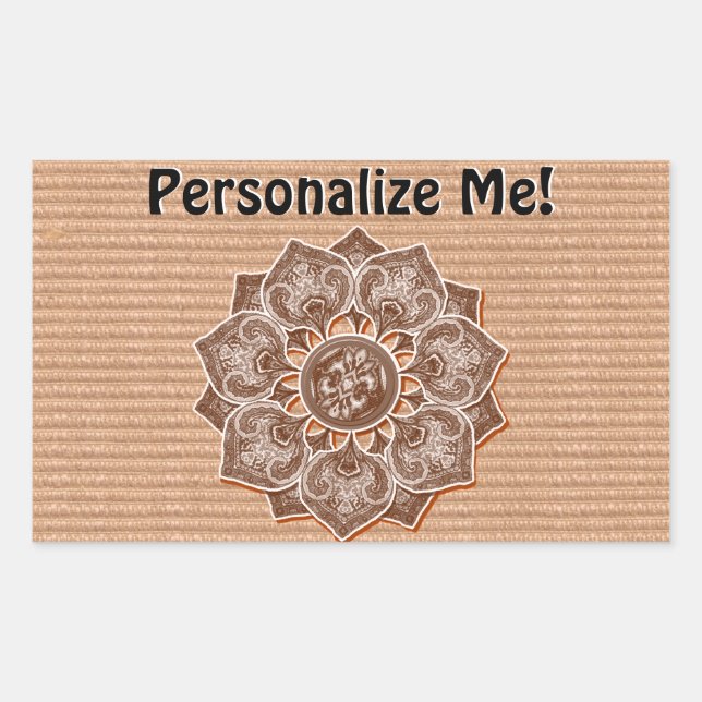 Flower Faux Fabric DIY Background Colour Rectangular Sticker (Front)