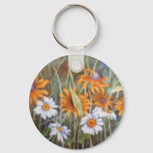 "Flower Field #1" Floral Keychain (Front)