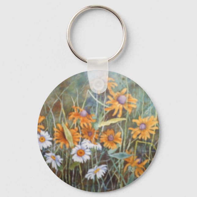 "Flower Field #2" Floral Keychain (Front)