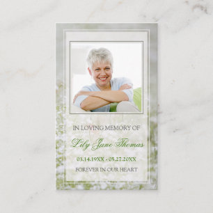 Flower Field Funeral Prayer Card Memorial Keepsake