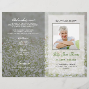 Flower Field Funeral Program   In Loving Memory Flyer