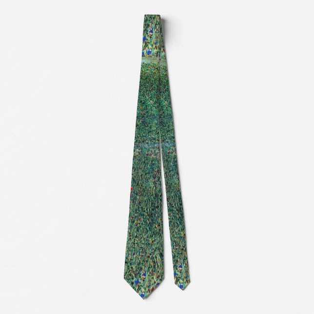 Flower Field in Litzlberg Klimt, Vintage Landscape Tie (Front)
