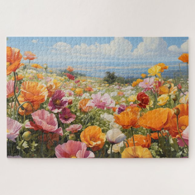Flower Field Jigsaw Puzzle, 1014 pcs. 30"x20" Puzzle (Horizontal)