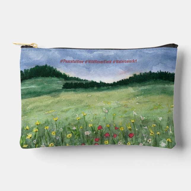 Flower Field Landscape  Accessory Pouch (Front)