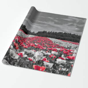 Flower Field Minimalist Selective Colour Photograp Wrapping Paper