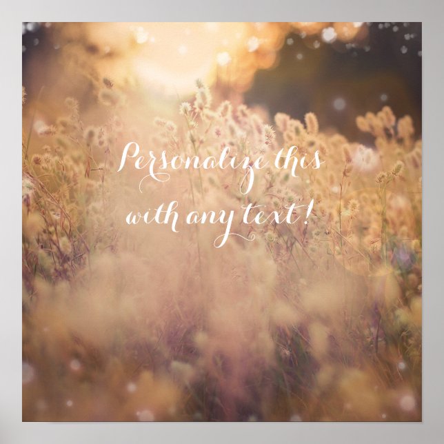 Flower Field Rustic Country Wedding Banner Poster (Front)