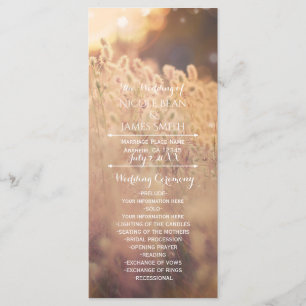 Flower Field Rustic Country Wedding Program Rack Programme