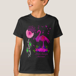 Flower Flamingo Hope Burgundy Ribbon Brain Aneurys T-Shirt