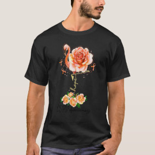 Flower Flamingo Hope Orange Ribbon Copd Awareness T-Shirt
