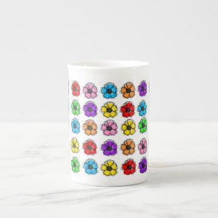 Flower Floral Doodle Line Art Watercolor Abstract  Bone China Mug