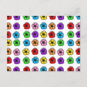 Flower Floral Doodle Line Art Watercolor Abstract Postcard
