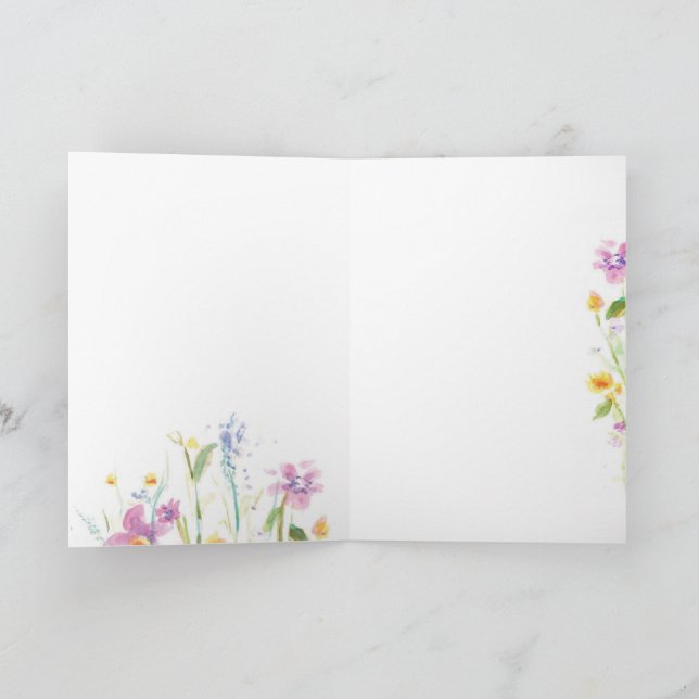 Flower Floral Folded Greeting Card (Inside)