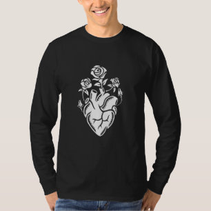 Flower Floral Heart Health Art Illustration Minima T-Shirt